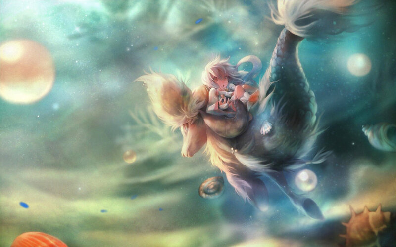 Girl Riding Sea Creature