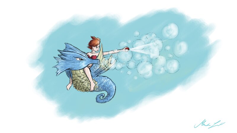 Girl Riding Seadra