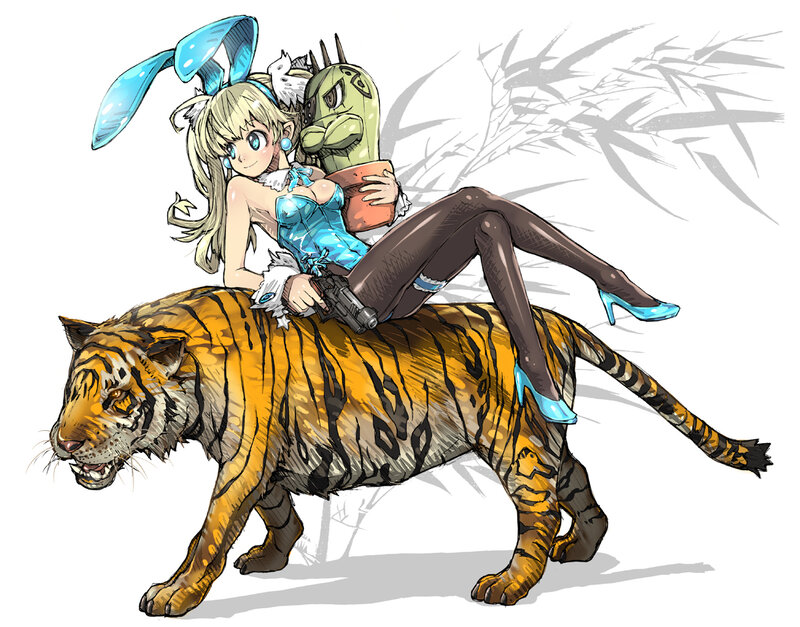 Girl Riding Tiger — Orange