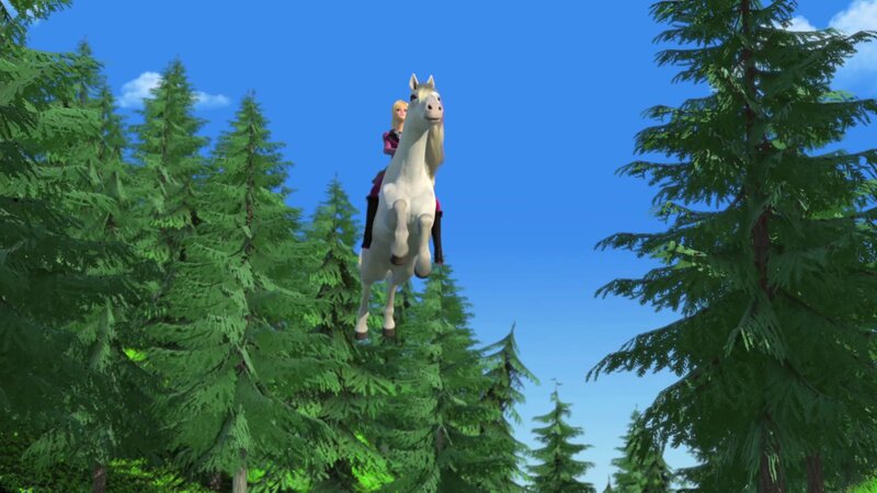 Girl Riding White Horse — Green