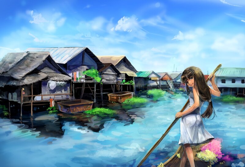 Girl Rowing Boat