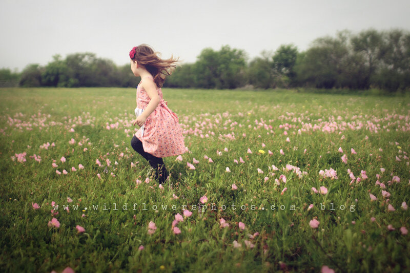Girl Running in Field