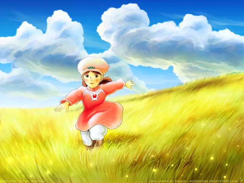 Girl Running in Field — Yellow, Serene