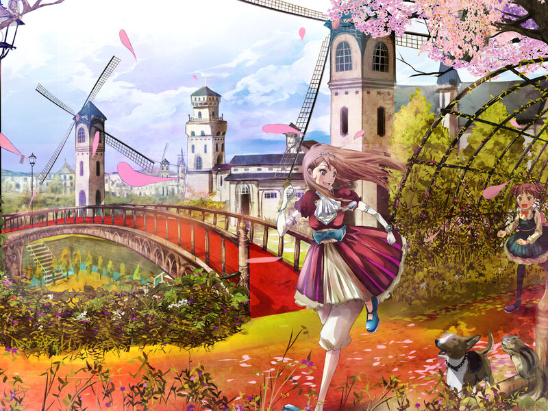 Girl Running in Garden — Pink