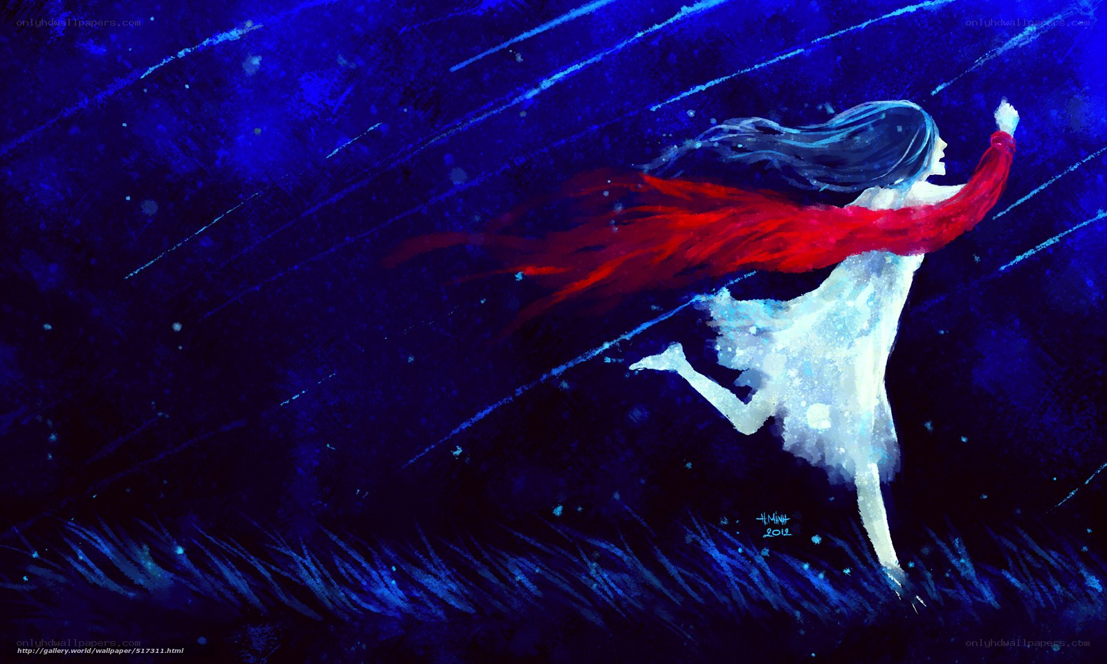 girl running in starlight