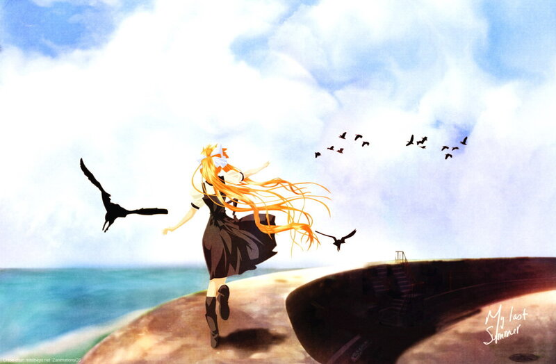girl running on a pier