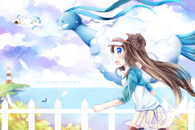Girl Running on Beach — Blue