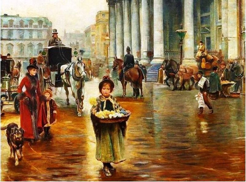 Girl Selling Flowers