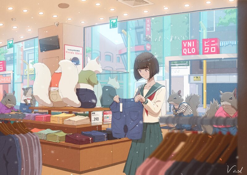Girl Shopping in Store