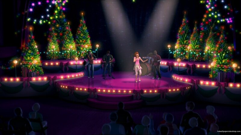 Girl Singing on Stage — Purple