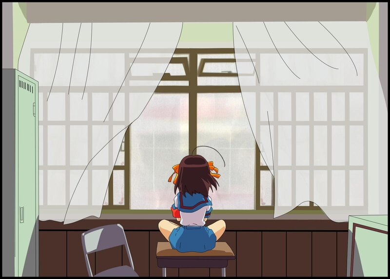 girl sitting by window