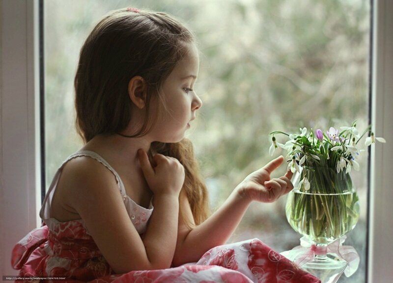 Girl Sitting by Window — White, Serene, Spring