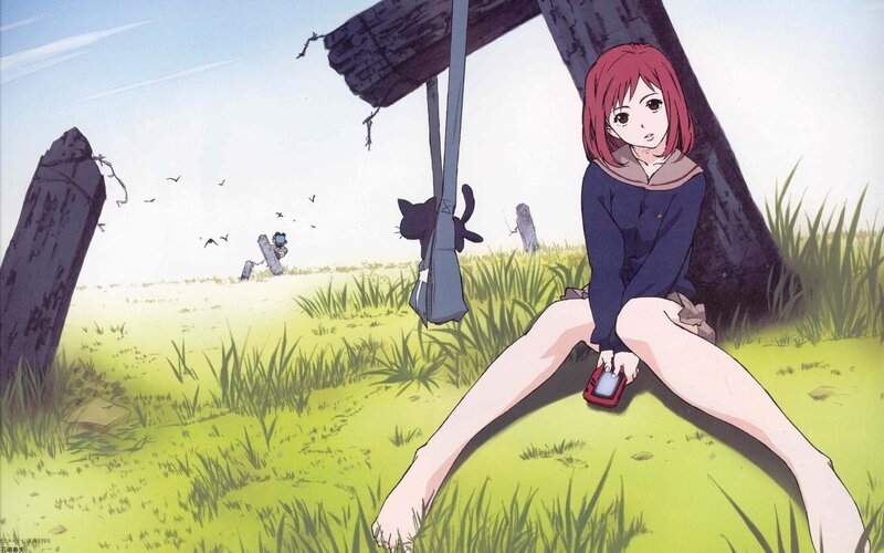 Girl sitting in a field