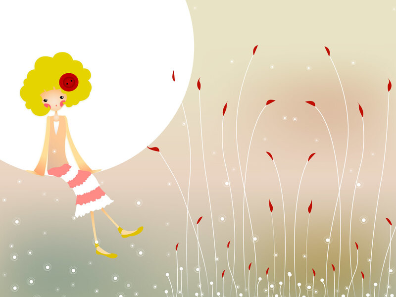girl sitting in a field