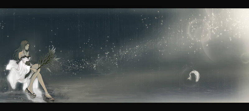 Girl Sitting in Rain