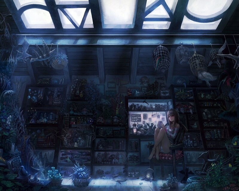Girl Sitting in Room