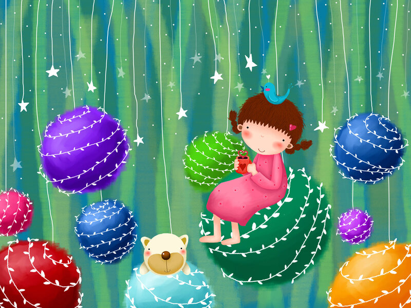 Girl Sitting on a Ball