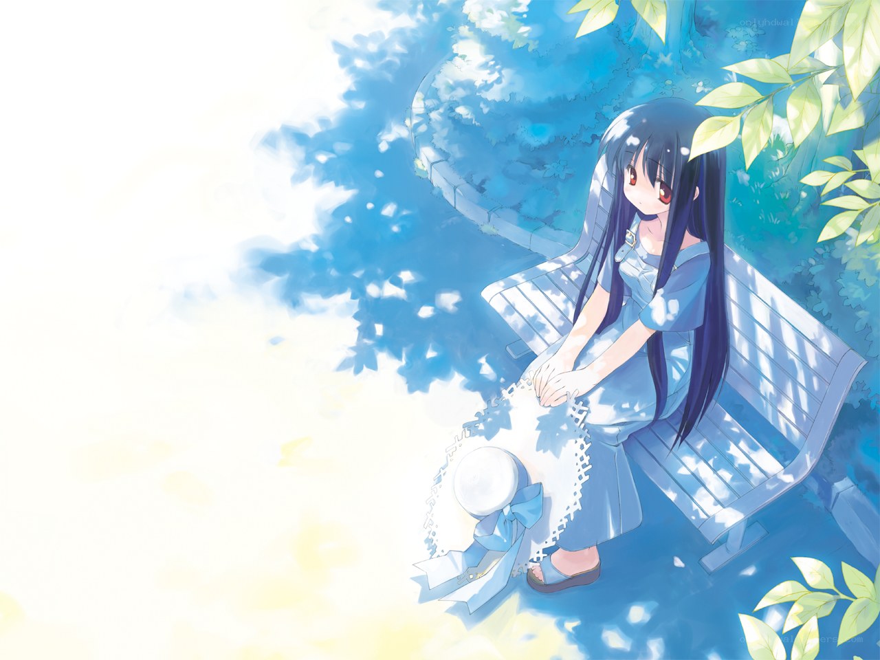 girl sitting on a bench