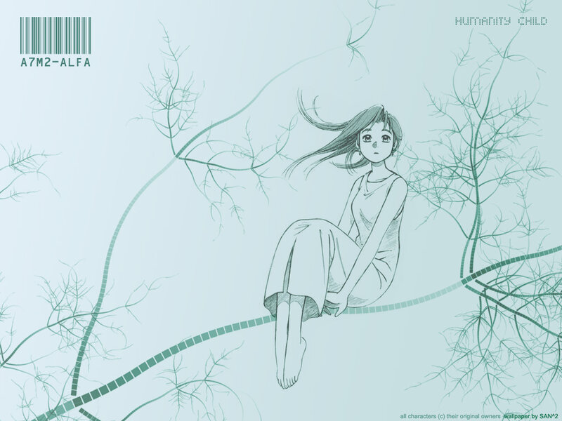 Girl sitting on a branch