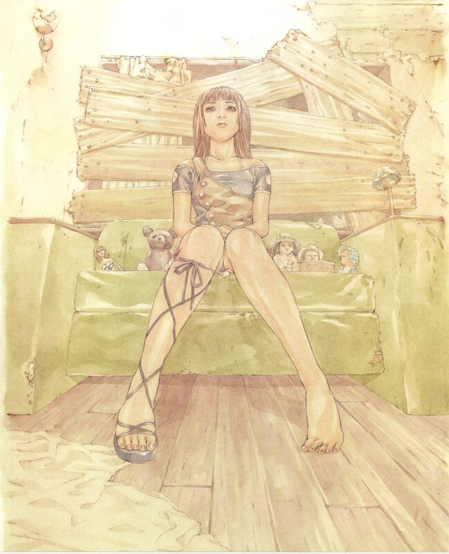 Girl sitting on a couch