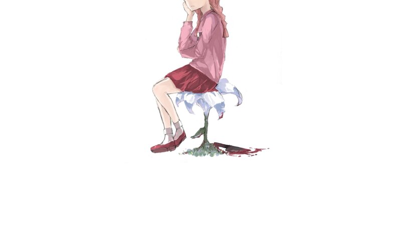 girl sitting on a flower