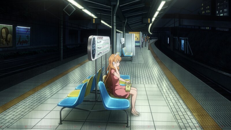Girl Sitting on Bench — Blue, Calm