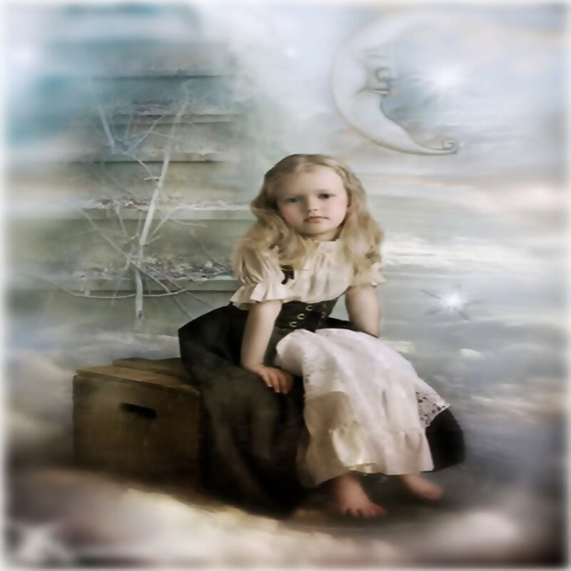 Girl Sitting on Box