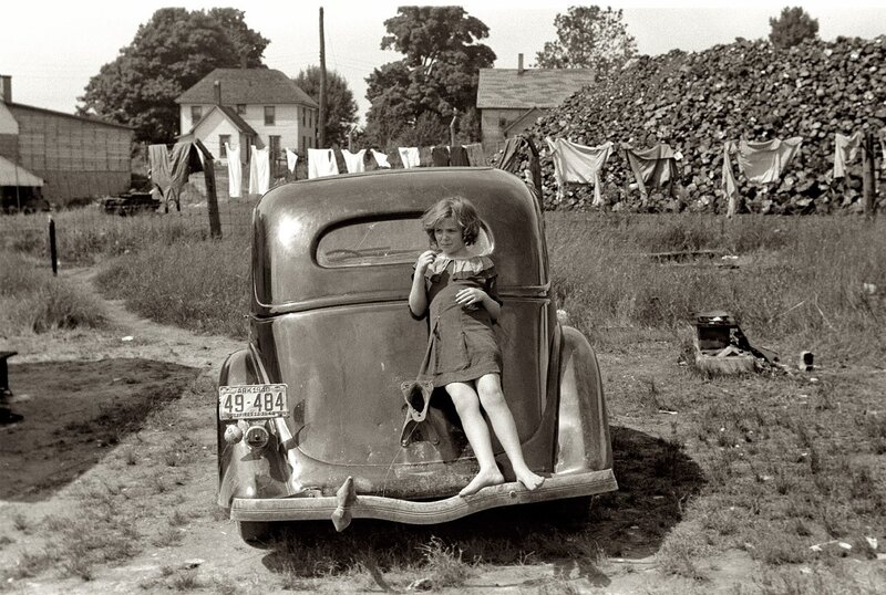 Girl Sitting on Car — Black