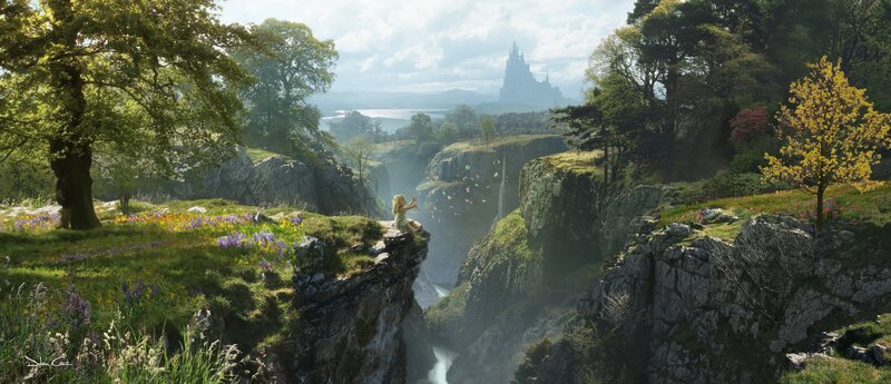 Girl Sitting on Cliff — Green, Serene
