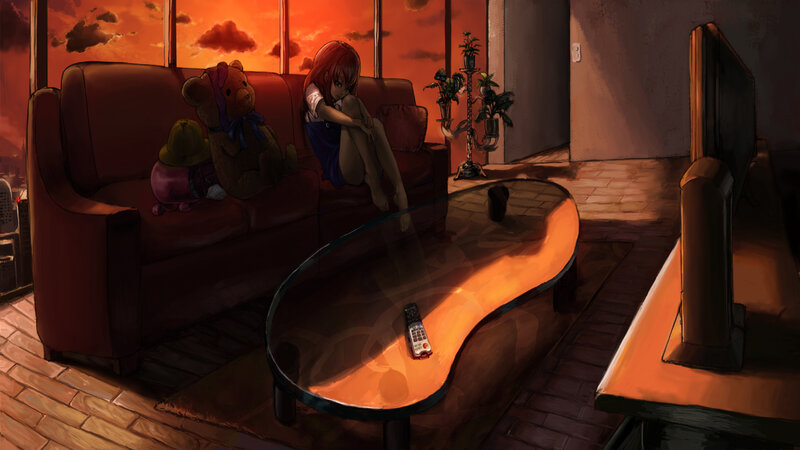 Girl Sitting on Couch