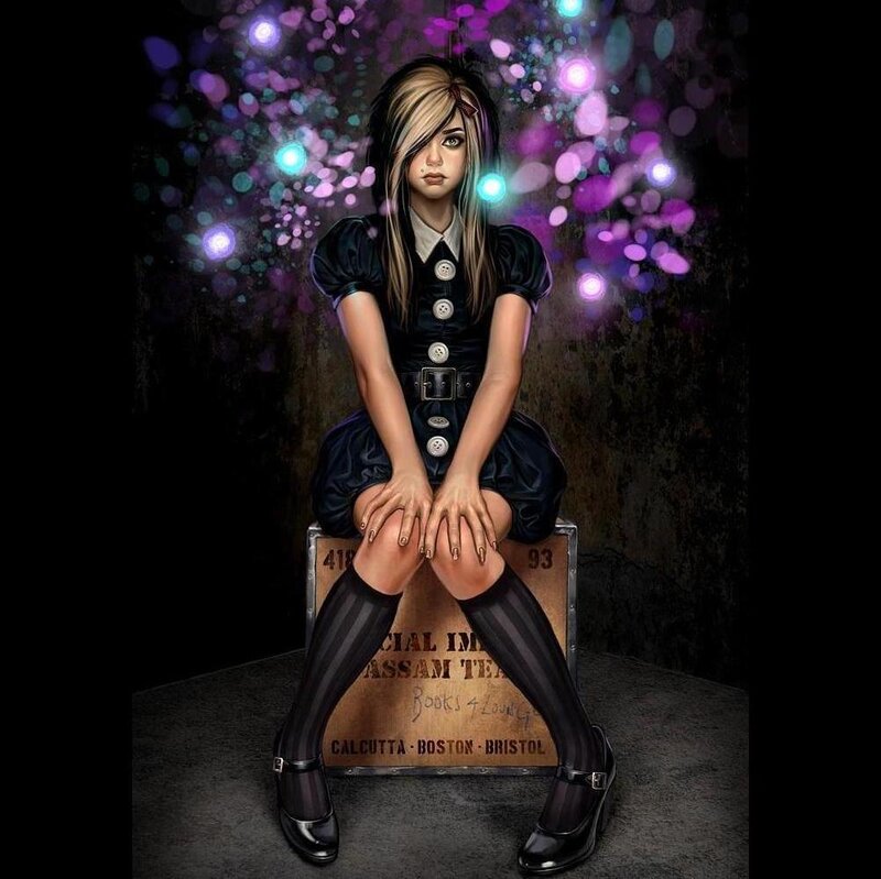 Girl Sitting on Crate