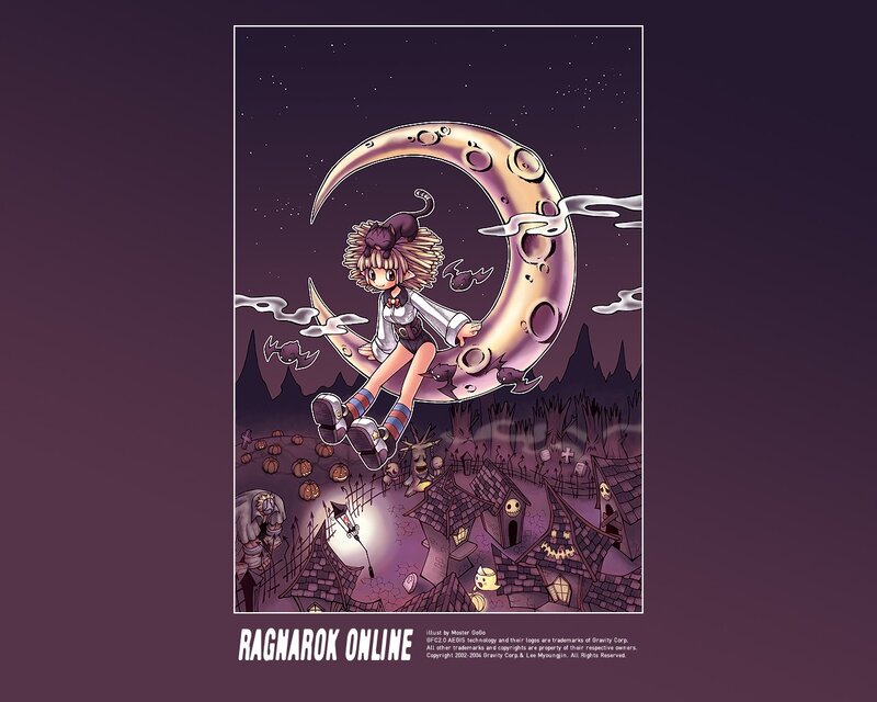 Girl Sitting on Crescent Moon — Purple