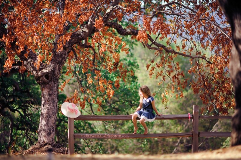 Girl Sitting on Fence