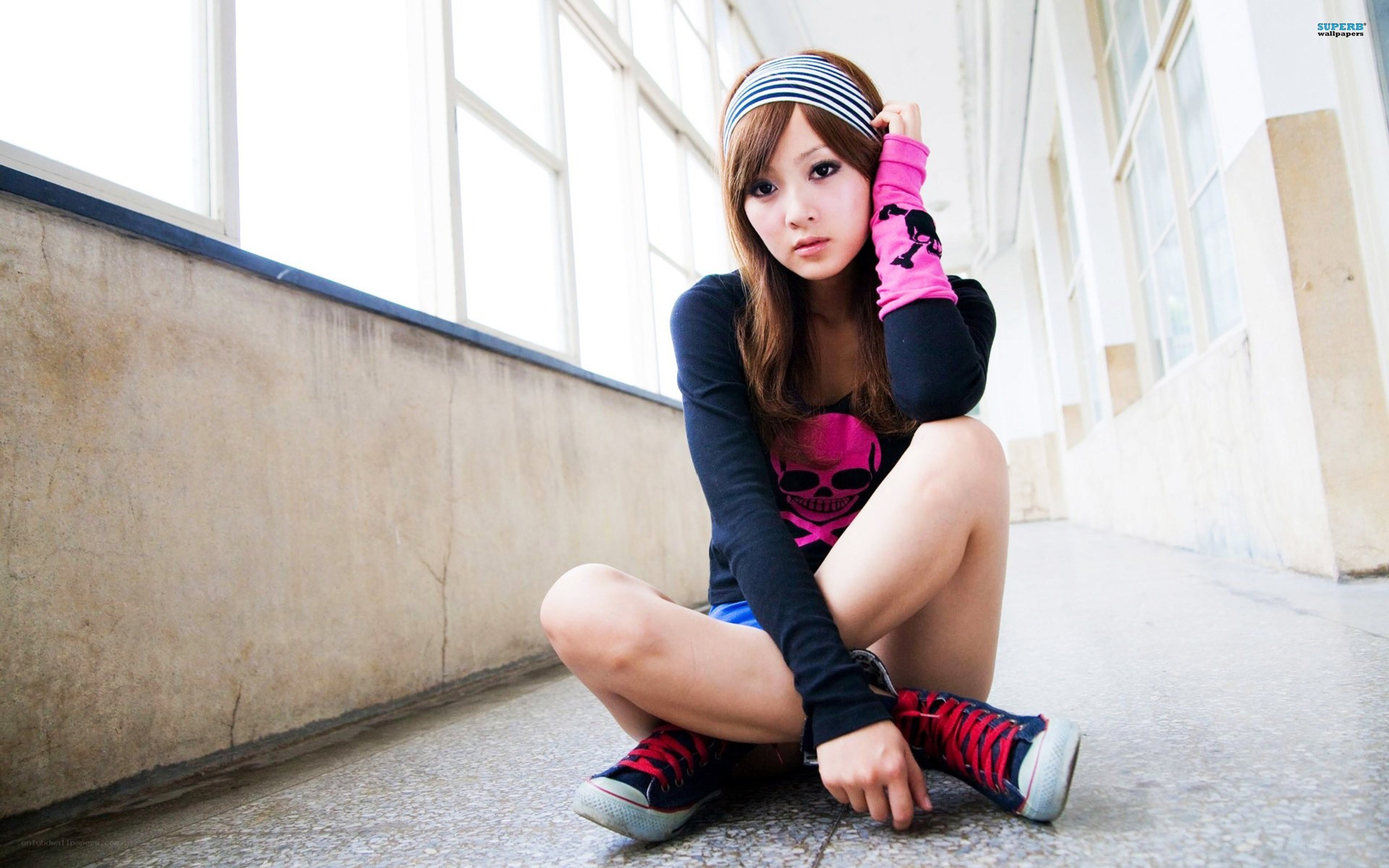 girl sitting on floor