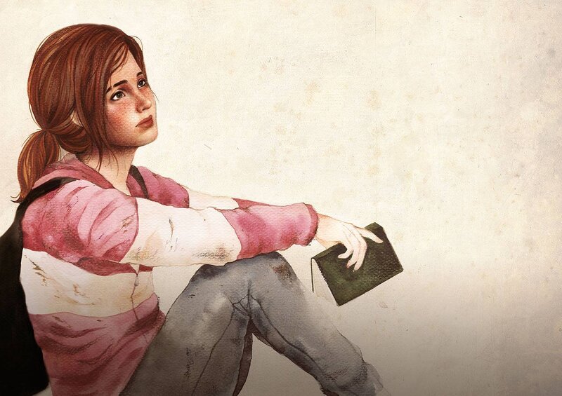 Girl Sitting on Floor — Brown