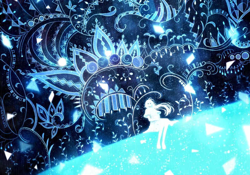 Girl Sitting on Glowing Surface