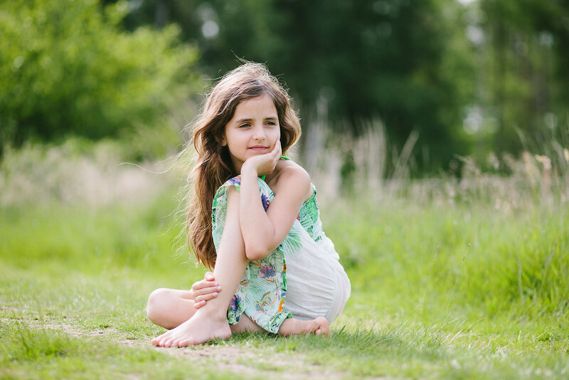 Girl Sitting on Grass — Green, Serene, Afternoon, Photograph