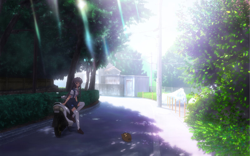girl sitting on scooter