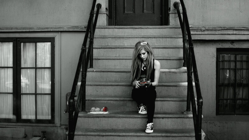 Girl Sitting on Steps — Black