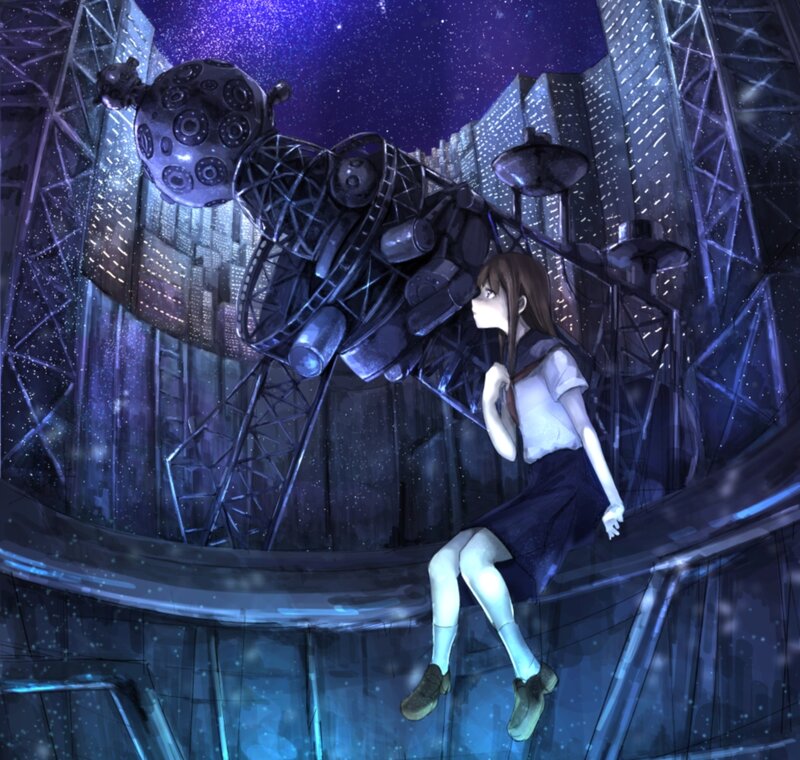 Girl Sitting on Structure