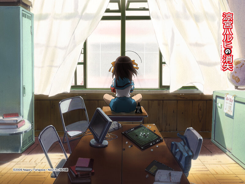 Girl Sitting on Windowsill — Blue