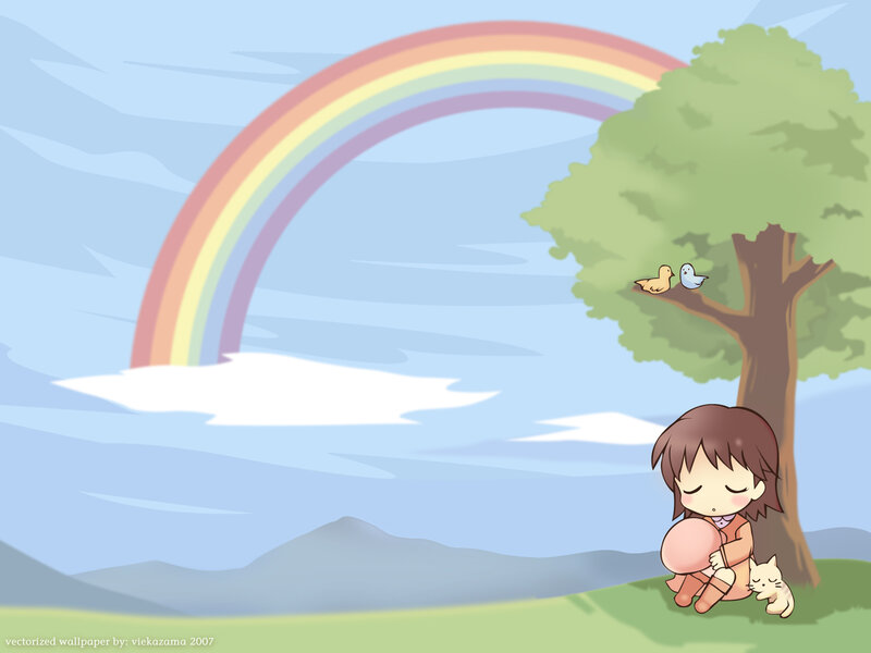 Girl Sitting under Tree — Blue, Serene, Afternoon