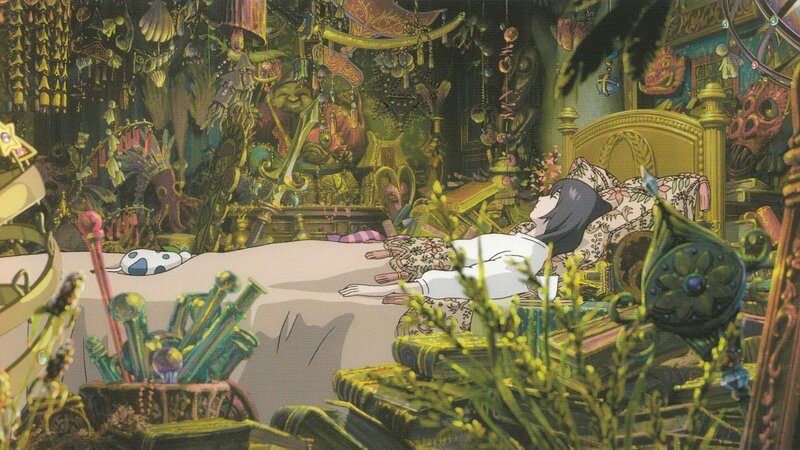 girl sleeping in a cluttered room