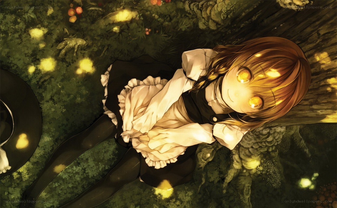 girl sleeping in forest