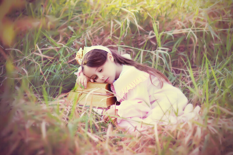 Girl Sleeping in Grass — Green, Serene