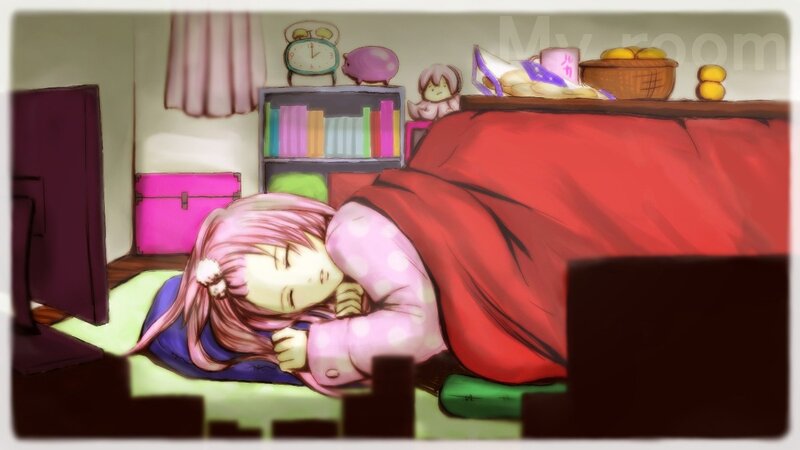 girl sleeping in her room