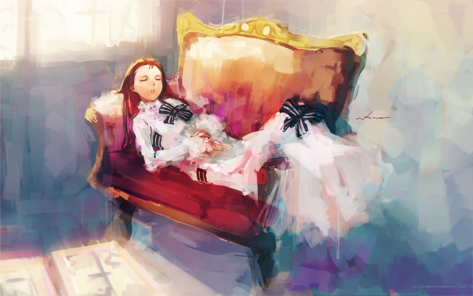 girl sleeping on a couch