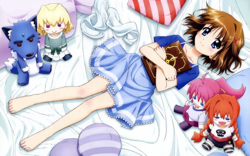 Girl Sleeping on Bed — Blue