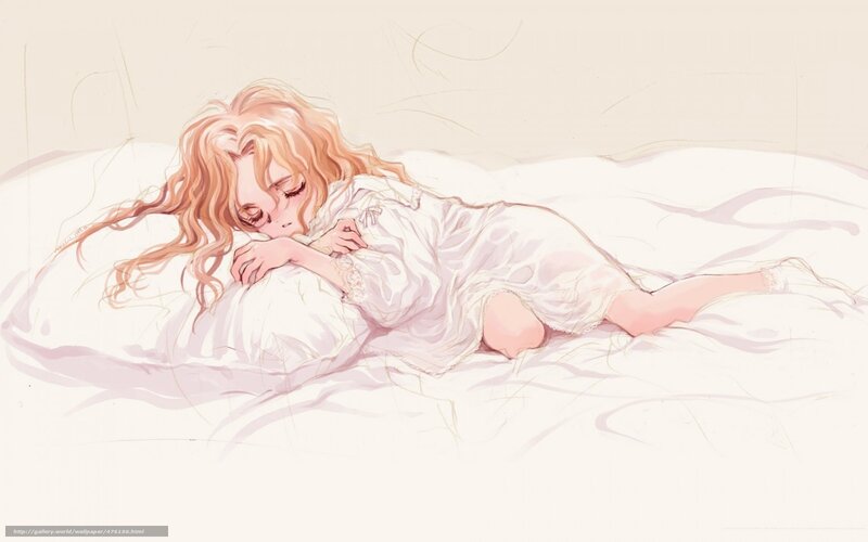 girl sleeping on bed