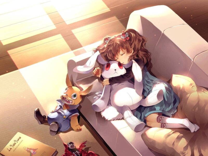 Girl Sleeping on Couch